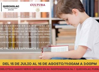 José Alejandro Martínez Fuentes te invita a que acudas a los talleres de verano en Biblioteca.