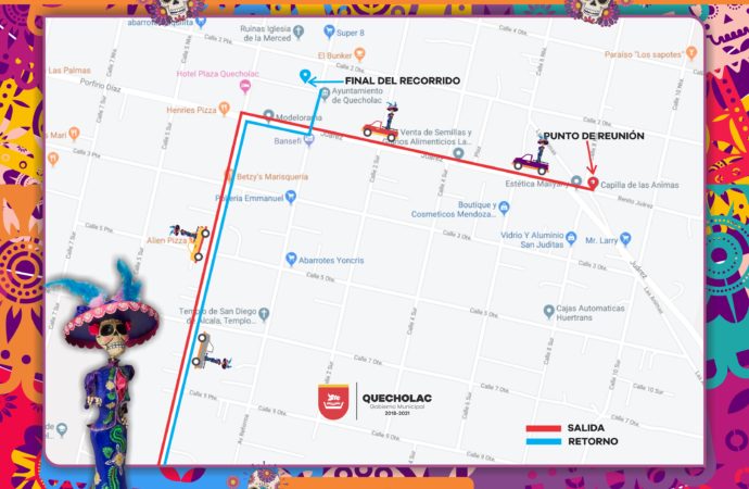 José Alejandro Martínez Fuentes organiza 1er. Desfile de Catrinas Monumentales en Quecholac.