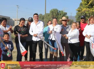 José Alejandro Martínez Fuentes Arranca Adoquinamiento en Quecholac por $1,122,231.21 pesos.