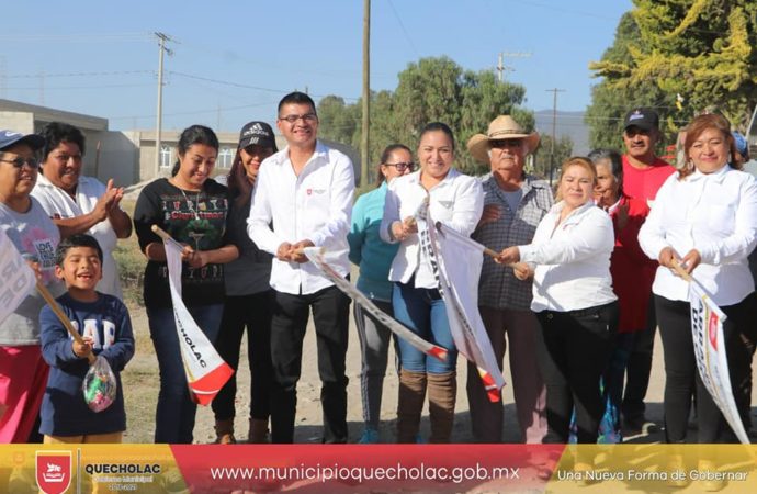 José Alejandro Martínez Fuentes Arranca Adoquinamiento en Quecholac por $1,122,231.21 pesos.