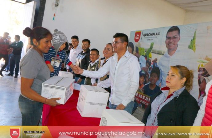 José Alejandro Martínez Fuentes inició la 5ta. Entrega de Despensas en Quecholac.