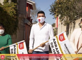 José Alejandro Martínez Fuentes da banderazo por Adoquinamiento en Quecholac.