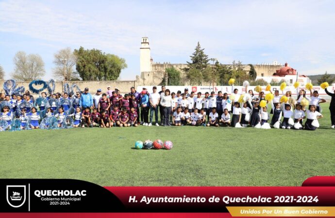 Inician en Quecholac partidos de futbol, de nivel primaria.